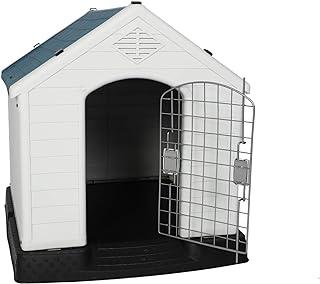 LUCKYERMORE Dog Kennel Outdoor Rainproof Pet House Crate with Door