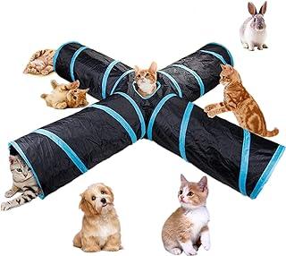 Beststar 4 Way Cat Tunnel, Large Indoor Outdoor Collapsible Pet Toy Crinkle Tube with Storage Bag