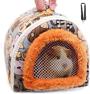 KAMEIOU Portable Small Animals Hedgehog Hamster Carrier Bag Case with Detachable Strap Zipper