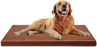 Memory Foam Dog Mat Removable Washed Cover Brown Flannel Pet Bed Nonskid Bottom