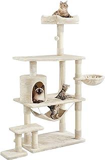 Topeakmart 62in Multi-Level Tree Tower Cat Condo with Scratching Post, Plush Perch