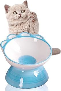 Jemirry Raised Ceramic Cat Bowls with 15 Tilt Angle
