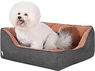 Soft Rectangle Bolster Pet Bed with Anti-Slip Bottom