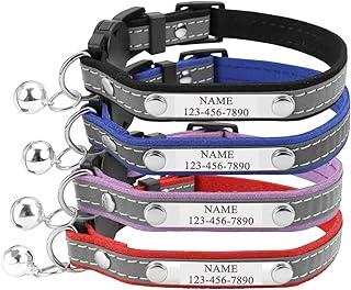 Mogoko Personalized Breakaway Cat Collar with Engraved Name Plate and Bell(Blue)