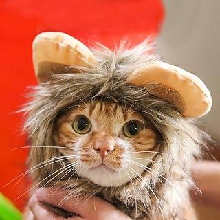 PETLESO Cat Costume Lion Mane Halloween Hat for Pets