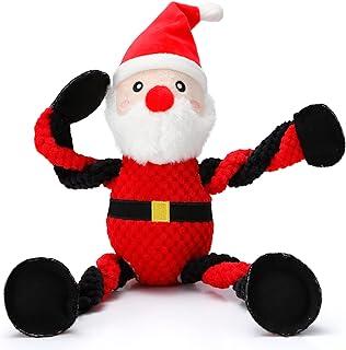 Senneny Dog Christmas Squeaker, Stuffed dog plush toys for large medium small dogs