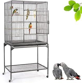 Yaheetech 63-Inch Wrought Iron Rolling Large Bird Cage for African Grey Small Quaker