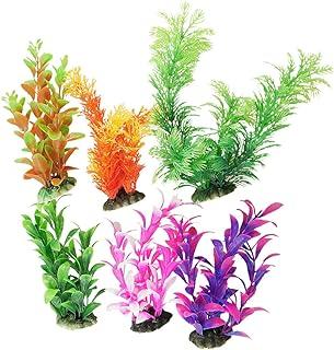 uxcell Assorted Color Aquarium Plastic Plant Decoration Ceramic Base