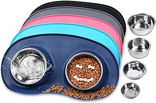 VIVAGLORY Stainless Steel Cat Puppy Food and Water Bowls