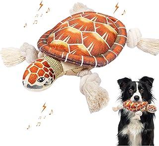 WINSHIDEN Large Breed, Turtle Shape Durable Squeaky Stuffed Plush Toy