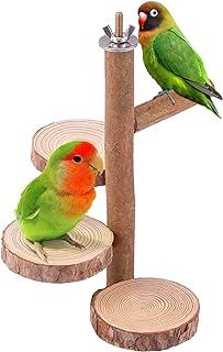 Filhome Natural Wood Bird Perch Stand Platform