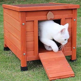 Feral Cat Condo Insulated, Wooden Bunny House Outdoor Autumn