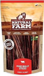 Natural Farm Pizzle Bully Sticks 10″, 12-Pack, Pixie Chew