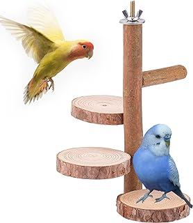 Mogoko Natural Wood Parrot Perch Birdcage Stands for Cockatiels