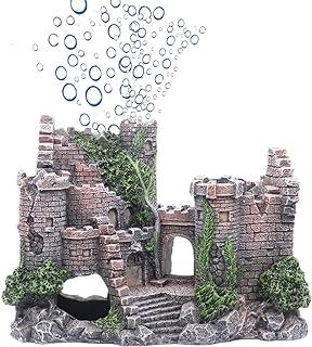 Ulifery Castle Ruins Aquarium Ornaments with Bubbler