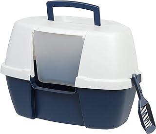 IRIS USA Large Enclosed Corner Cat Litter Box with Front Door Flap and Scoop