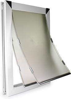 Large Silver Dog Door – Dual Flap Doors and Shatter Resistant Locking Security Plate
