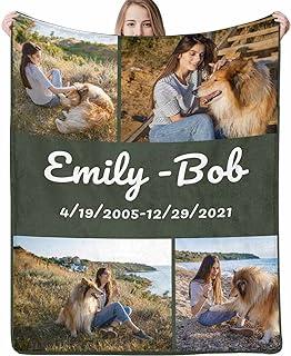 Custom Dog Blanket Throws with Photo & Name