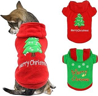 HYLYUN 2 PCS Puppy Christmas Outfits