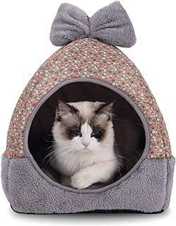 Two Way Conversation Cat Dog Bed with Bow X-Large Grey