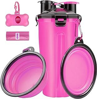 UPSKY Dog Travel Water Bottle, 2 in 1 Pet Food Container