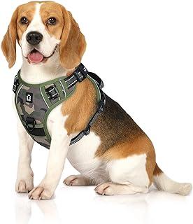 Waldseemuller Dog Harness for large dogs no pull,Dog Vest Hat with Handle Reflective small dog harness 4 Buckles