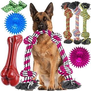 Zeaxuie Heavy Duty Dog Chew Toys for Aggressive – 9 Pack