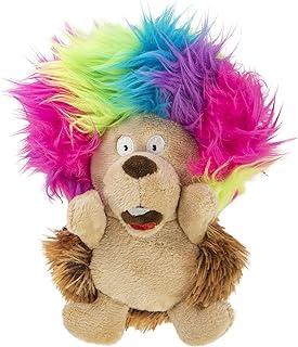 GoDog Crazy Hairs Hedgehog Silent Squeak Plush Dog Toy
