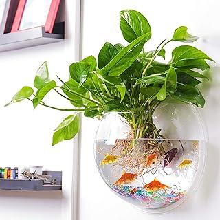 Outgeek Wall Fish Bubble Hanging Bowl Clear Acrylic Vase Flower Plant Pot Aquarium 9in
