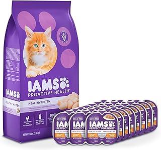 Iams Proactive Health Healthy Kitten Dry Cat Food and Grain Free Pat wet cat food