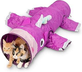 Magic Mewnicorn Multi Cat Tunnel Boredom Relief Toys with Crinkle Feather String