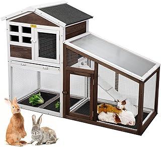 COZIWOW Rabbit House Indoor Outdoor, Wooden Bunny Cage