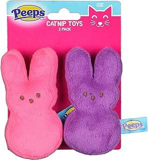 Peeps Bunnies Plush Catnipping Toy in Pink and Purple