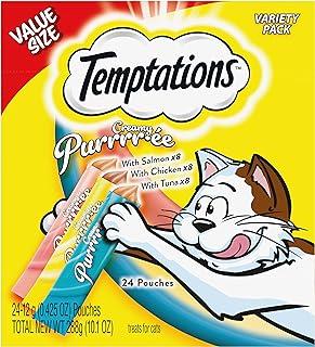 Temptations Creamy Puree with Chicken, Salmon and Tuna Lickable Cat Treats Variety Pack