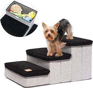 Basic Houseware Step Stair Pet Storage Foldable for Couch Sofa with Velcro and 3 Boxes