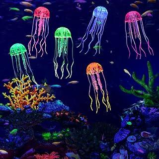 Lpraer Jellyfish Floating Fish Tank Decorations Glowing Effect Silicone Simulation