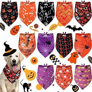 Halloween Dog Bandanas with Pumpkin Pattern