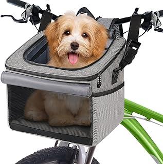 Mancro Dog Bike Basket, Foldable Bicycle Carrier 15lbs