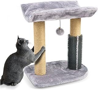 Cat Scratching Post with Craddle – 16X12x18inch in Wood, Plush and Jute Rope