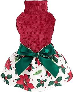 Fitwarm Christmas Poinsettia Flower Dog Costume
