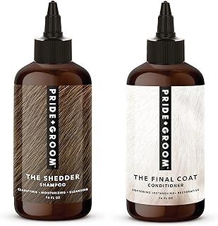 Pride and Groom The Shedder Box Set Dog Shampoo & Conditioner with All Natural Blend
