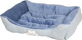HappyCare Reversible Rectangle Pet Bed with Dog Paw Print
