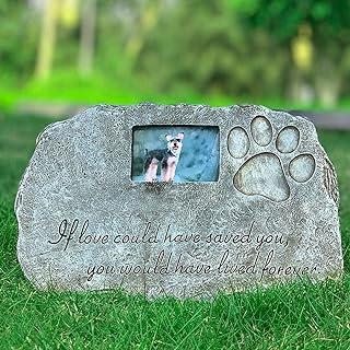 Re-Call Black Pet Tombstone Dog or Cat Memorial Stone Personalized with Waterproof Photo
