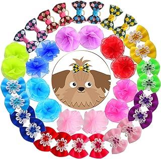 Dog Grooming Hair Accessories Bow Knots Headdress Flowers Set