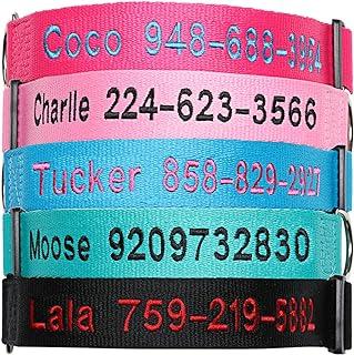 FlowerTown Dog Collar with Embroidered Name and Phone Number