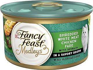 Purina Wet Cat Food Medleys Shredded White Meat Chicken Fare With Spinach