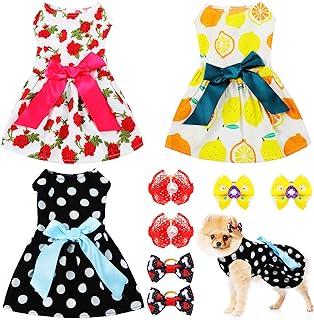 Cute Pet Clothing with Elegant Ribbon and 6 Pieces Dog Hair Bow for Puppy