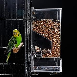Evursua No Mess Bird Cage Feeders Automatic Parrot Seed Tube