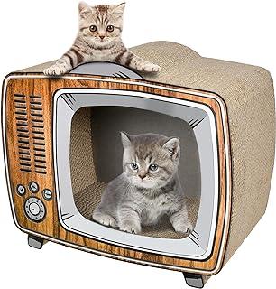 FluffyDream TV Cat Scratcher Cardboard Lounge Bed