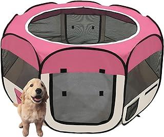 afuLaI Portable Foldable Pet Playpen Exercise Pen Kennel with Carrying Case for Dog Cat Rabbit Hamster Indoor/Outdoor Use